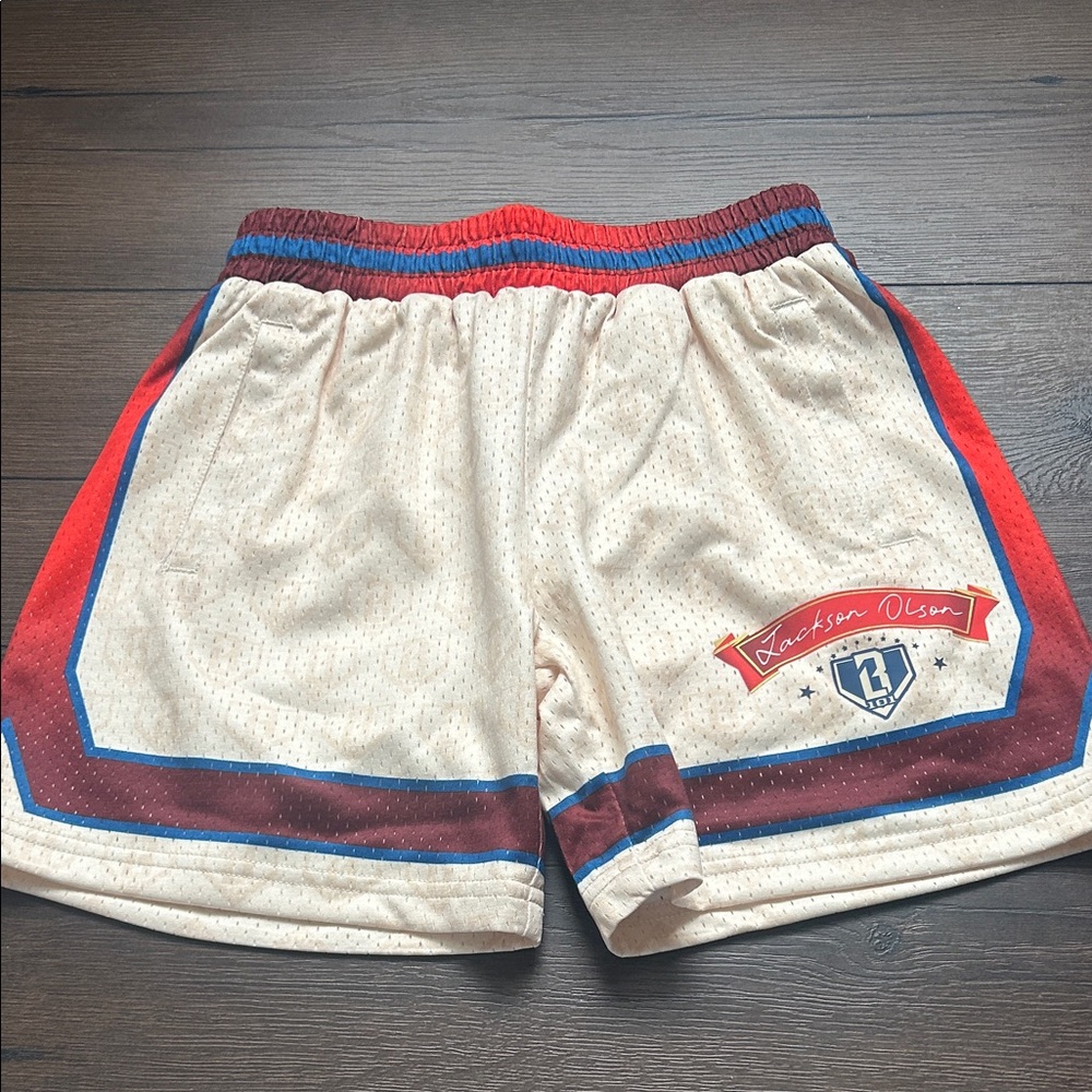 Kids Cream and Red Shorts